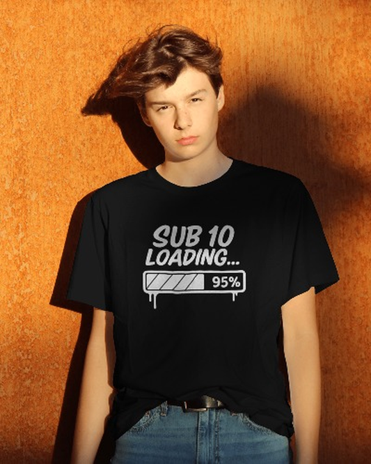 "SUB 10 LOADING..." Unisex Regular Fit T-Shirt | Black